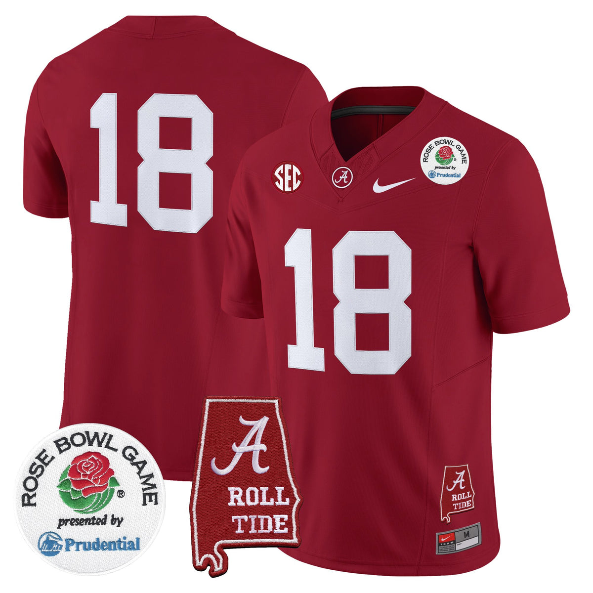 Men's Alabama Crimson Tide 2026 Rose Bowl Vapor Limited Jersey - All Stitched