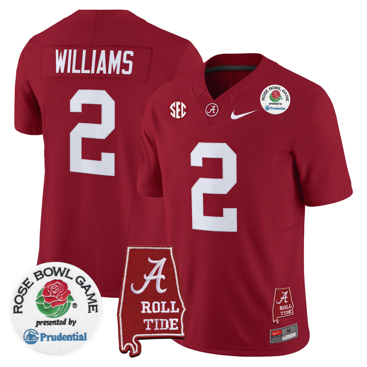 Men's Alabama Crimson Tide 2026 Rose Bowl Vapor Limited Jersey - All Stitched