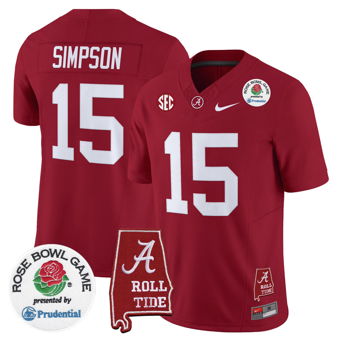 Men's Alabama Crimson Tide 2026 Rose Bowl Vapor Limited Jersey - All Stitched