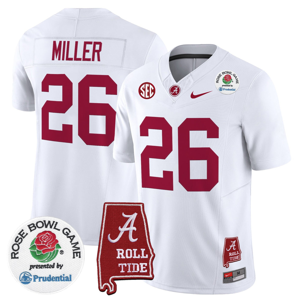 Men's Alabama Crimson Tide 2026 Rose Bowl Vapor Limited Jersey - All Stitched