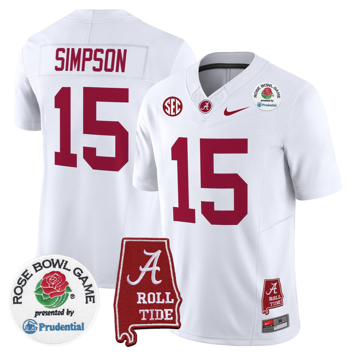 Men's Alabama Crimson Tide 2026 Rose Bowl Vapor Limited Jersey - All Stitched