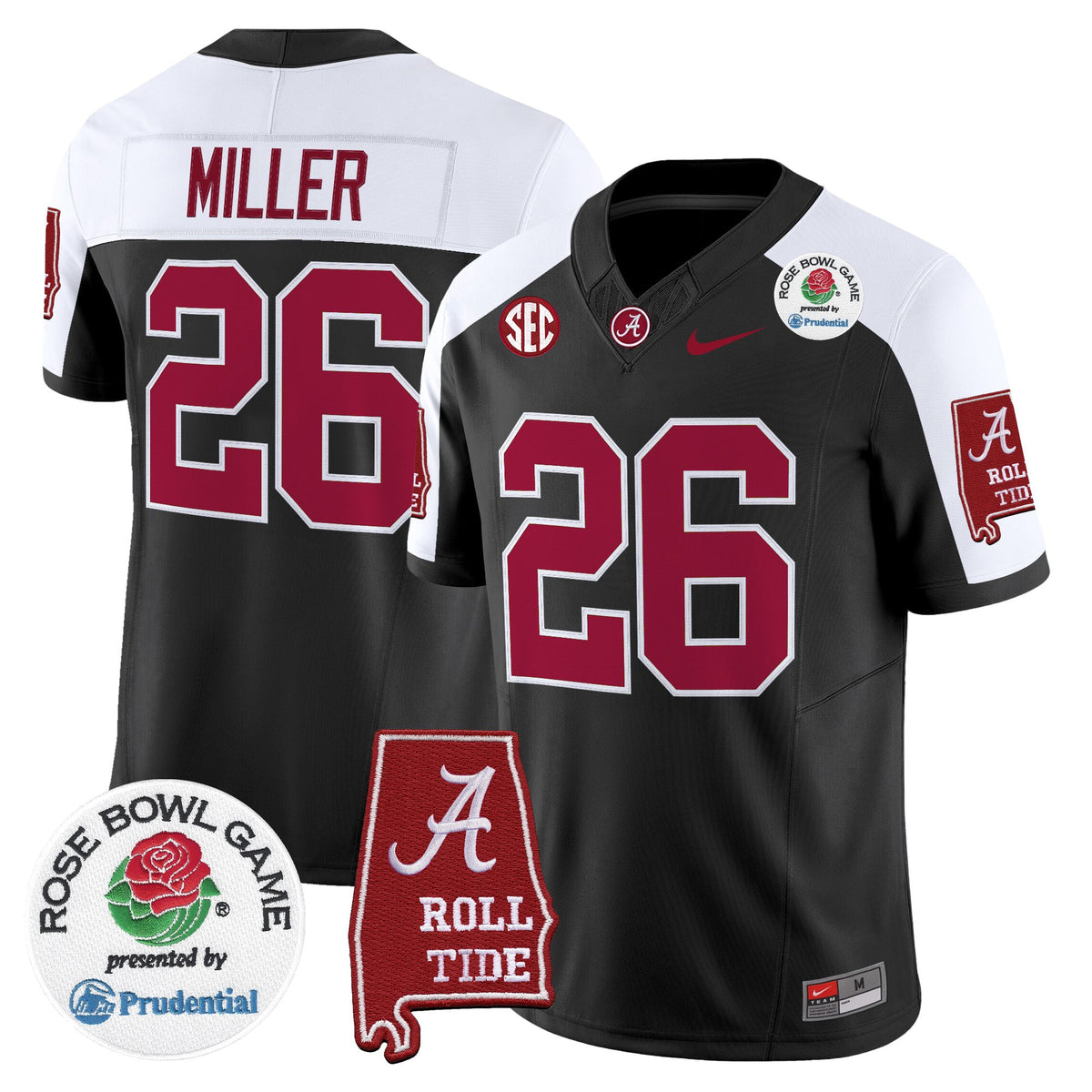 Men's Alabama Crimson Tide 2026 Rose Bowl Vapor Limited Jersey - All Stitched