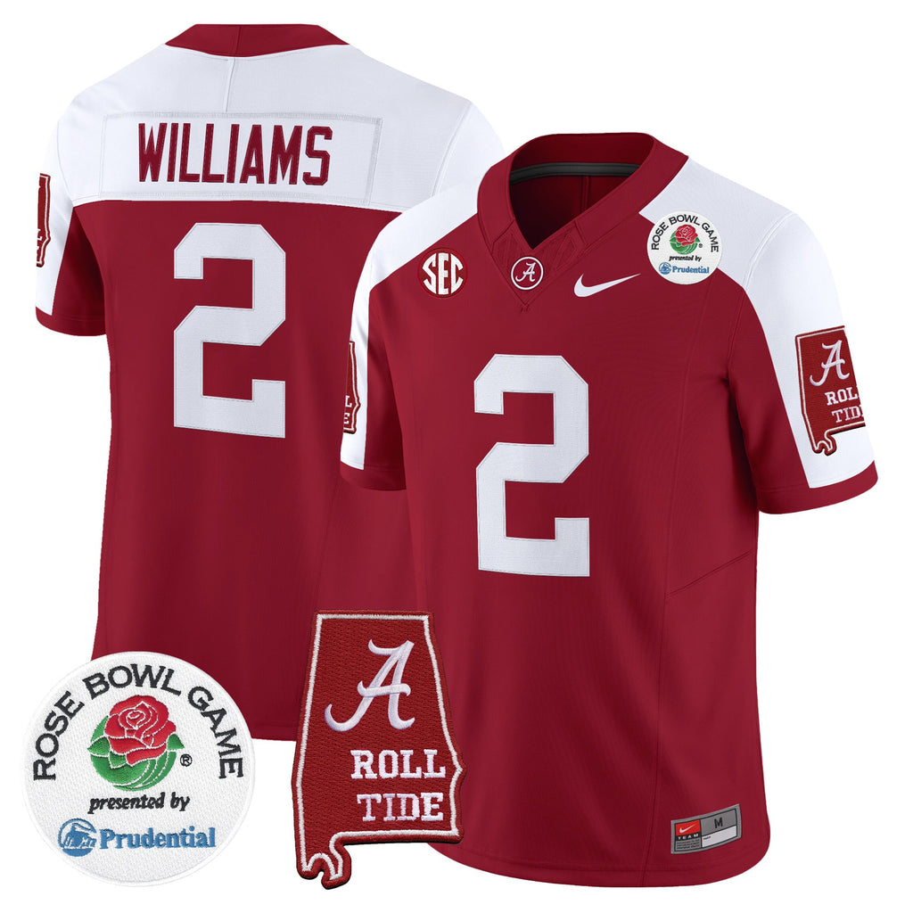 Men's Alabama Crimson Tide 2026 Rose Bowl Vapor Limited Jersey - All Stitched