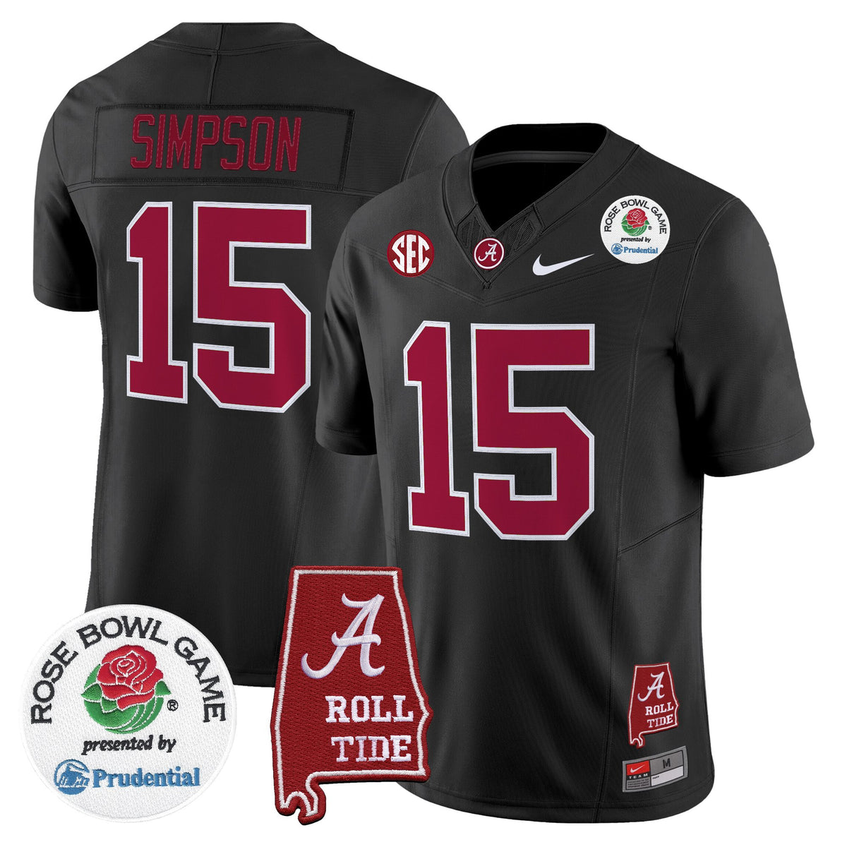 Men's Alabama Crimson Tide 2026 Rose Bowl Vapor Limited Jersey - All Stitched