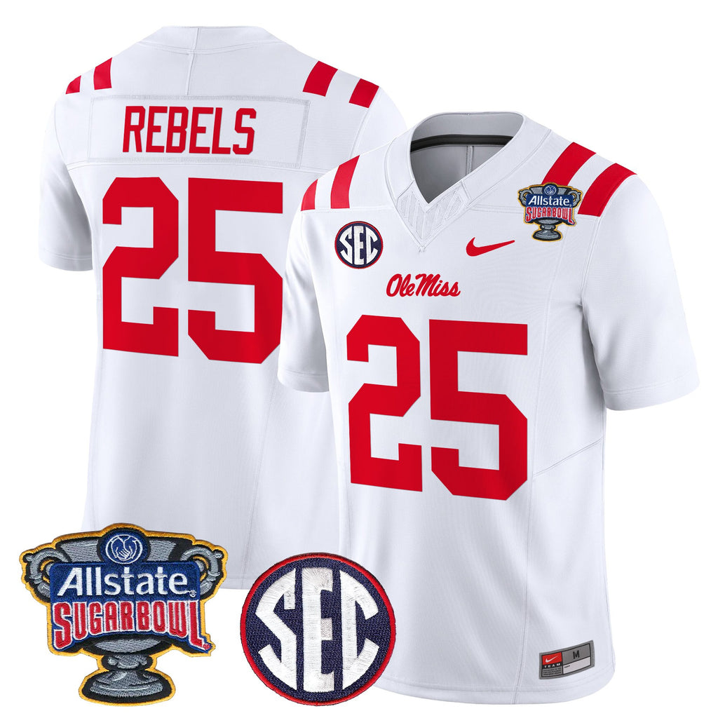 Men's Ole Miss Rebels 2026 Sugar Bowl Vapor Limited Jersey - All Stitched