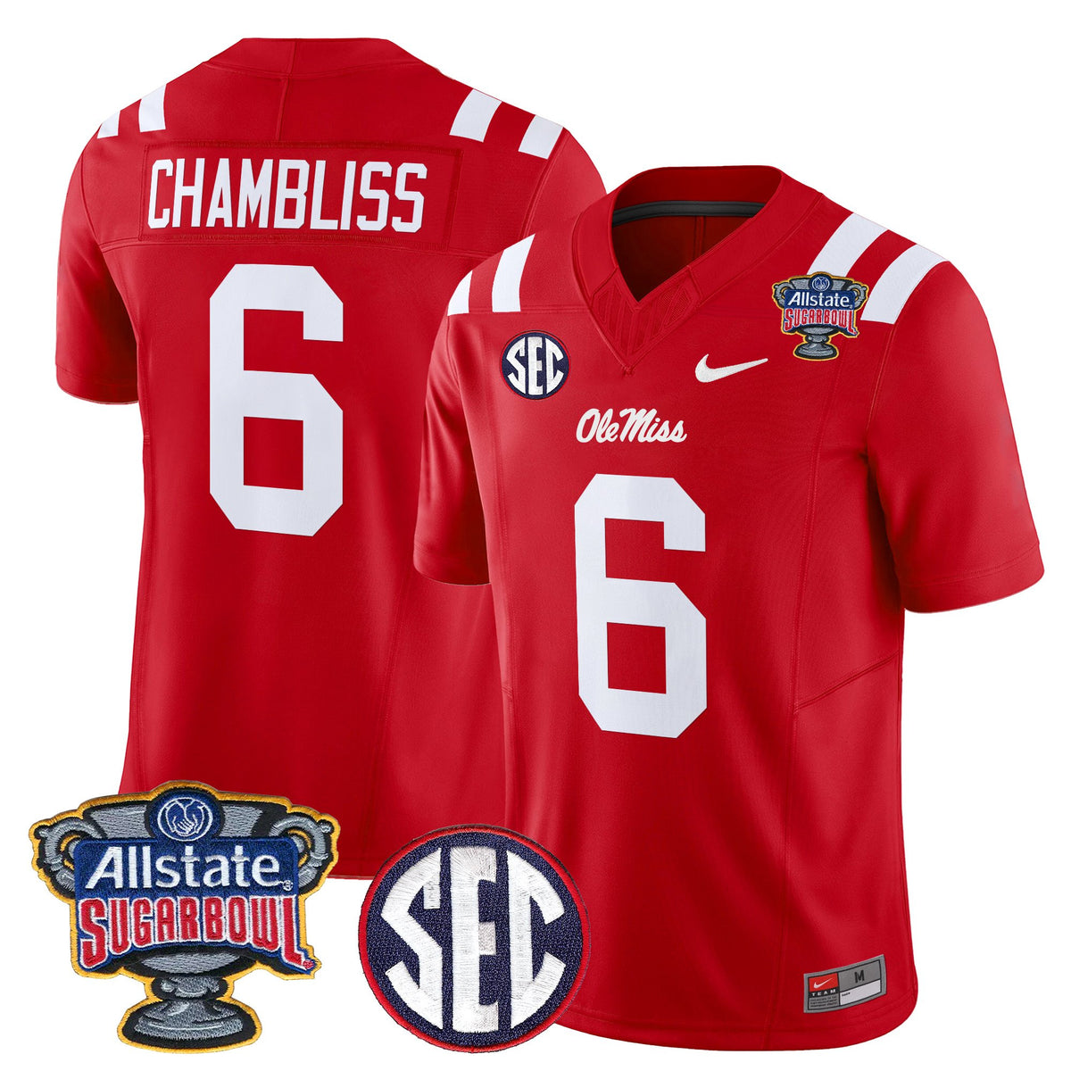Men's Ole Miss Rebels 2026 Sugar Bowl Vapor Limited Jersey - All Stitched