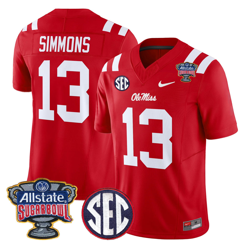 Men's Ole Miss Rebels 2026 Sugar Bowl Vapor Limited Jersey - All Stitched