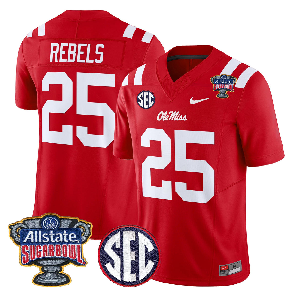 Men's Ole Miss Rebels 2026 Sugar Bowl Vapor Limited Jersey - All Stitched