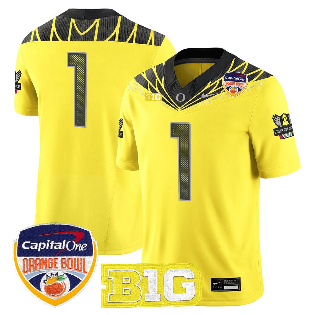Men's Oregon Ducks 2026 Orange Bowl Vapor Limited Jersey - All Stitched