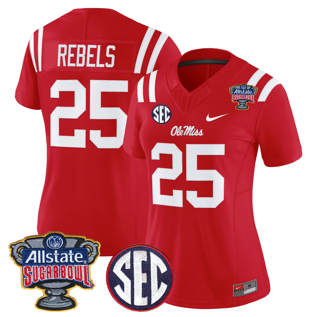 Women's Ole Miss Rebels 2026 Sugar Bowl Vapor Limited Jersey - All Stitched