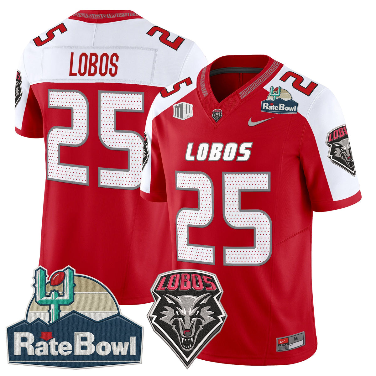 Men's New Mexico Lobos 2025 Rate Bowl Vapor Limited Jersey - All Stitched