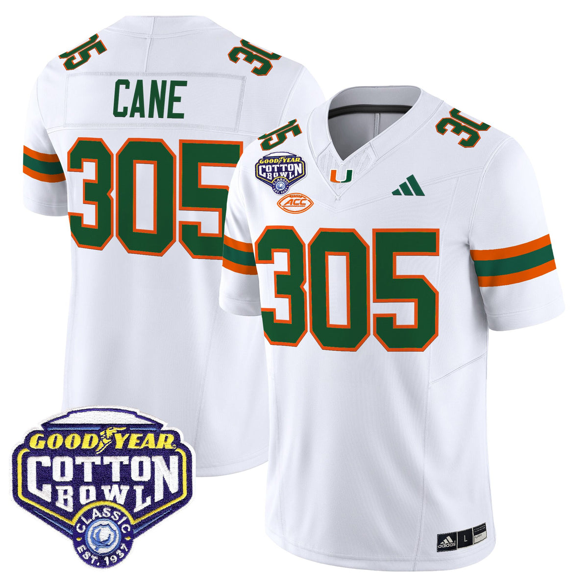Men's Miami Hurricanes 2025 Cotton Bowl Vapor Limited Jersey - All Stitched