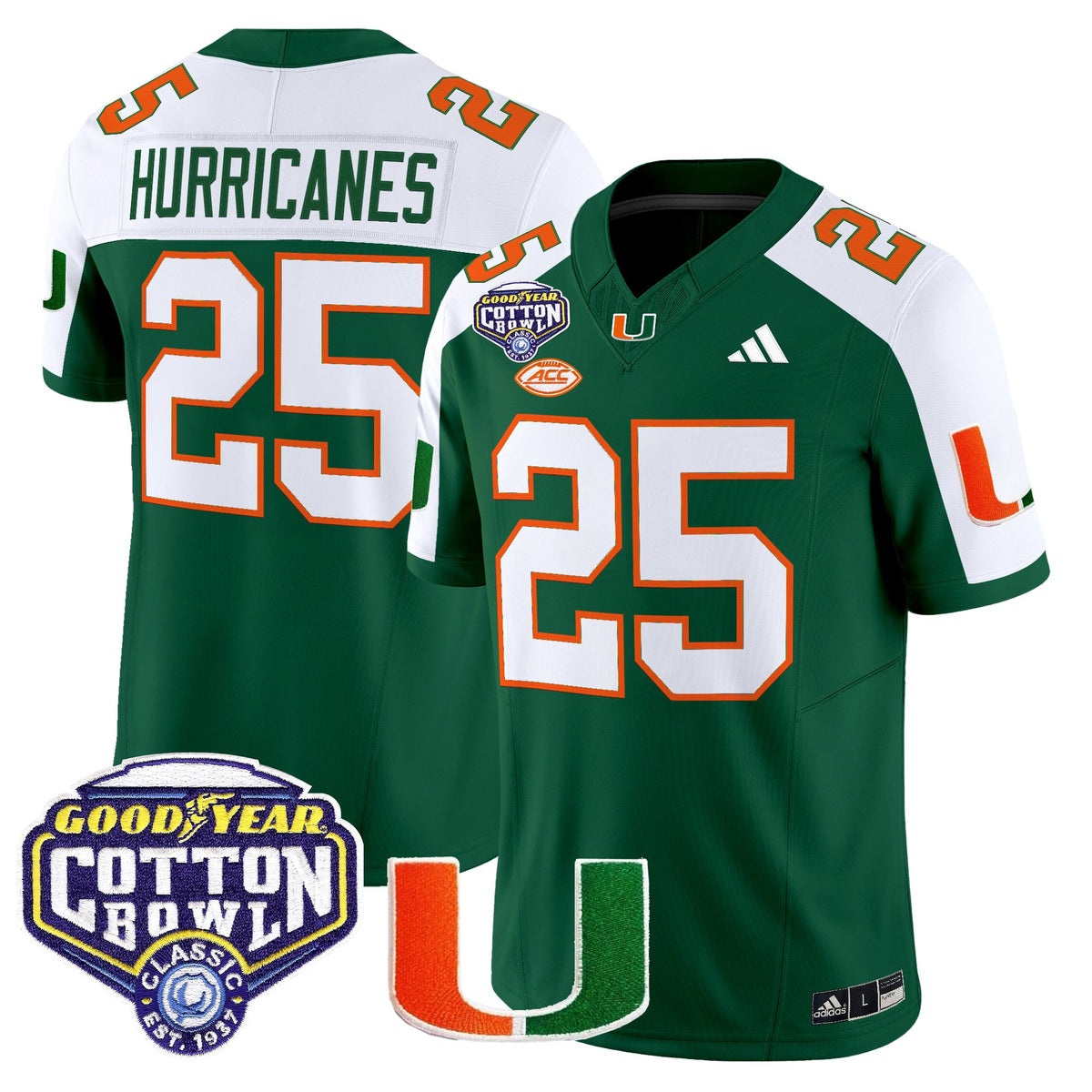 Men's Miami Hurricanes 2025 Cotton Bowl Vapor Limited Jersey - All Stitched