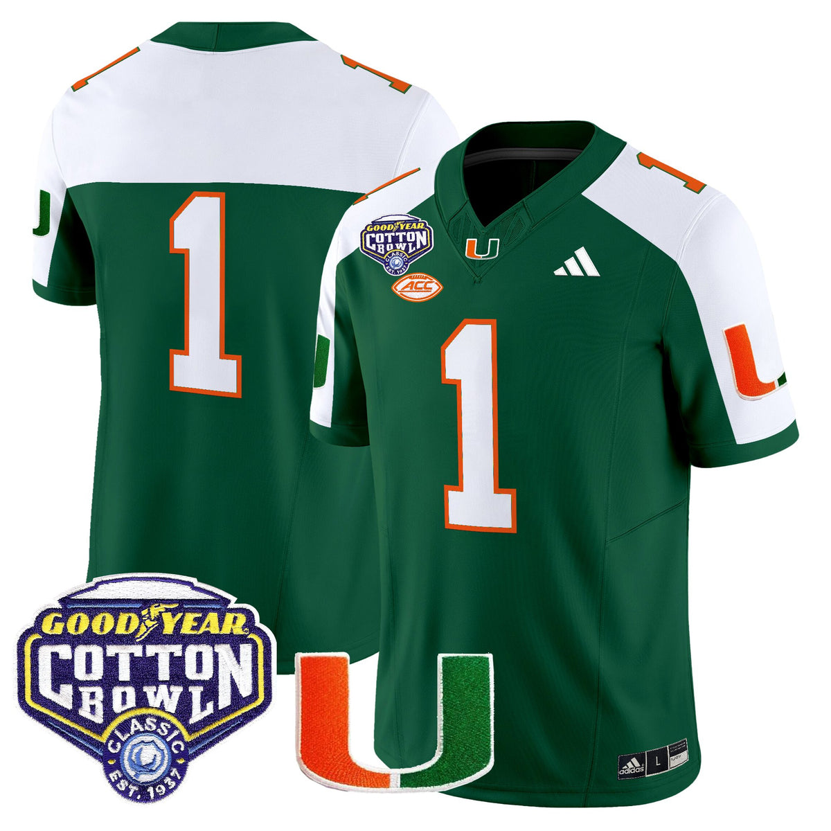 Men's Miami Hurricanes 2025 Cotton Bowl Vapor Limited Jersey - All Stitched