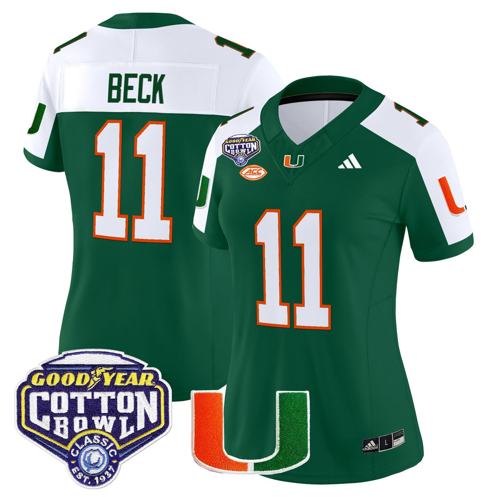 Women's Miami Hurricanes 2025 Cotton Bowl Vapor Limited Jersey - All Stitched