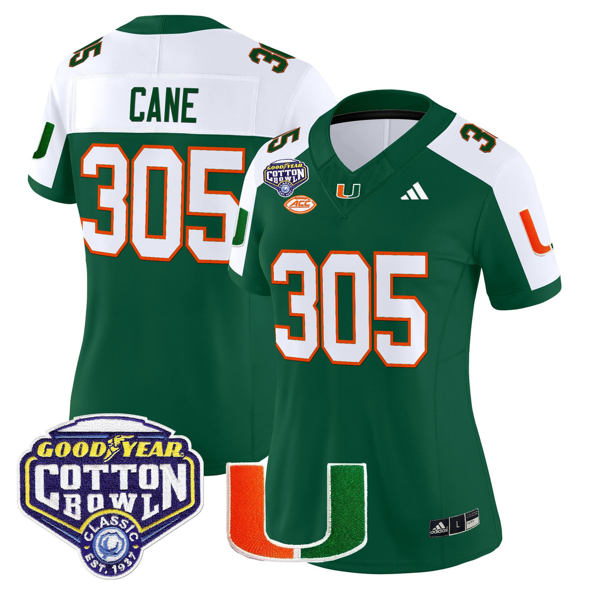 Women's Miami Hurricanes 2025 Cotton Bowl Vapor Limited Jersey - All Stitched