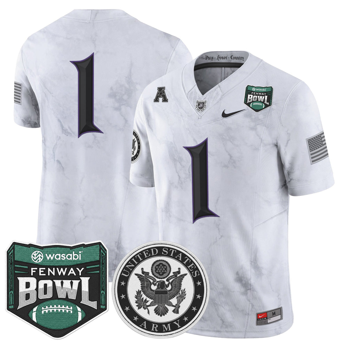 Men's Army Black Knights Honoring 250 Years Of Service And Sacrifice Vapor Limited Jersey - 2025 Fenway Bowl Patch - All Stitched