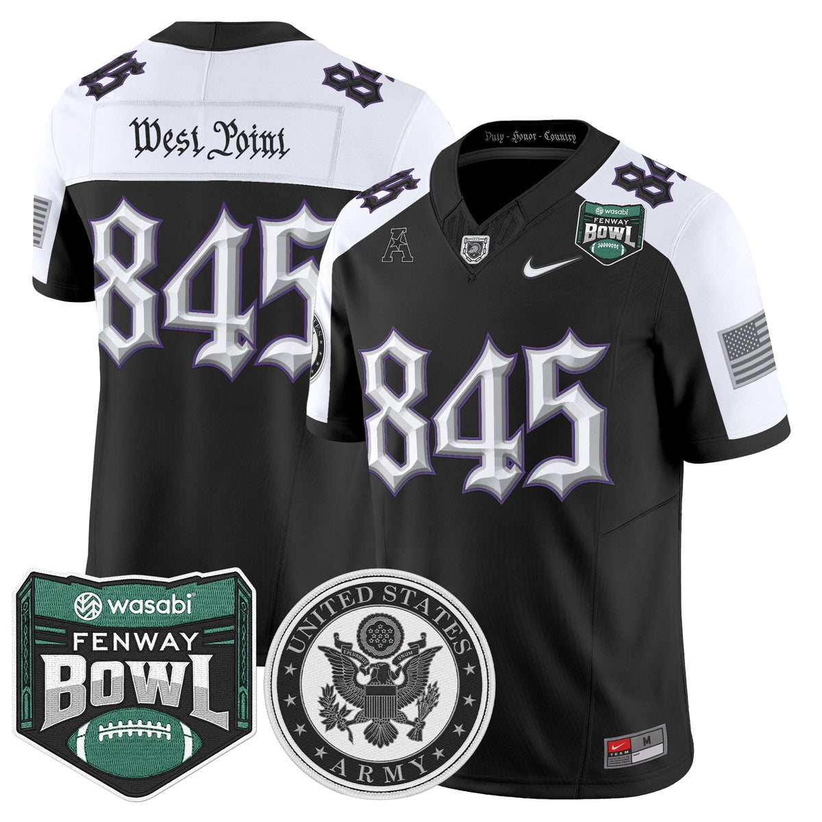 Men's Army Black Knights Honoring 250 Years Of Service And Sacrifice Vapor Limited Jersey - 2025 Fenway Bowl Patch - All Stitched