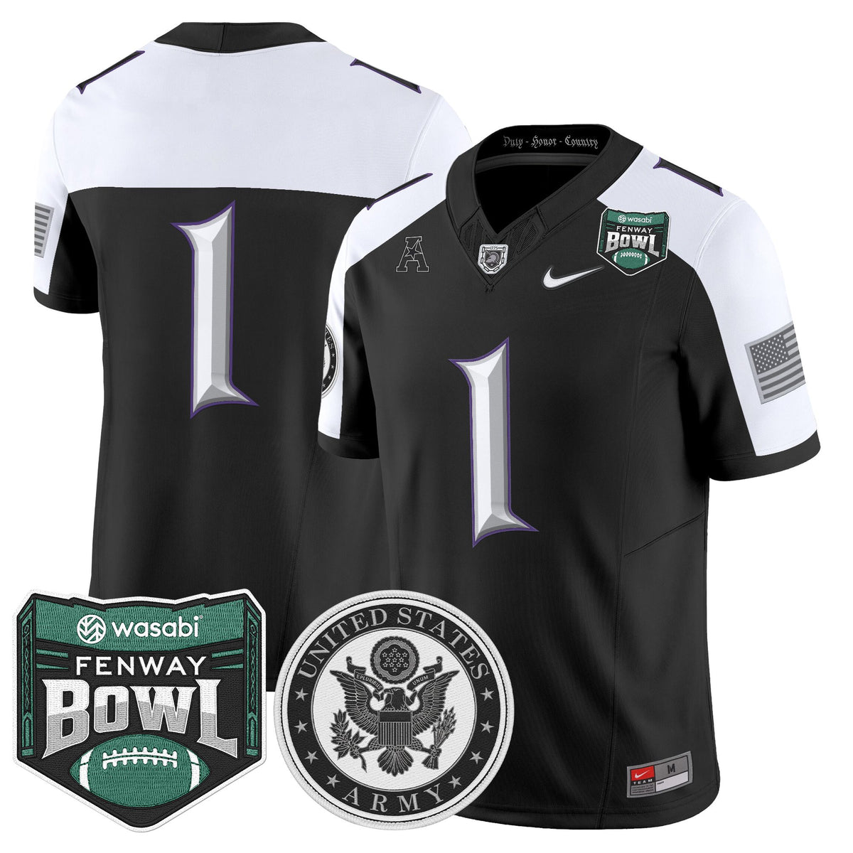 Men's Army Black Knights Honoring 250 Years Of Service And Sacrifice Vapor Limited Jersey - 2025 Fenway Bowl Patch - All Stitched