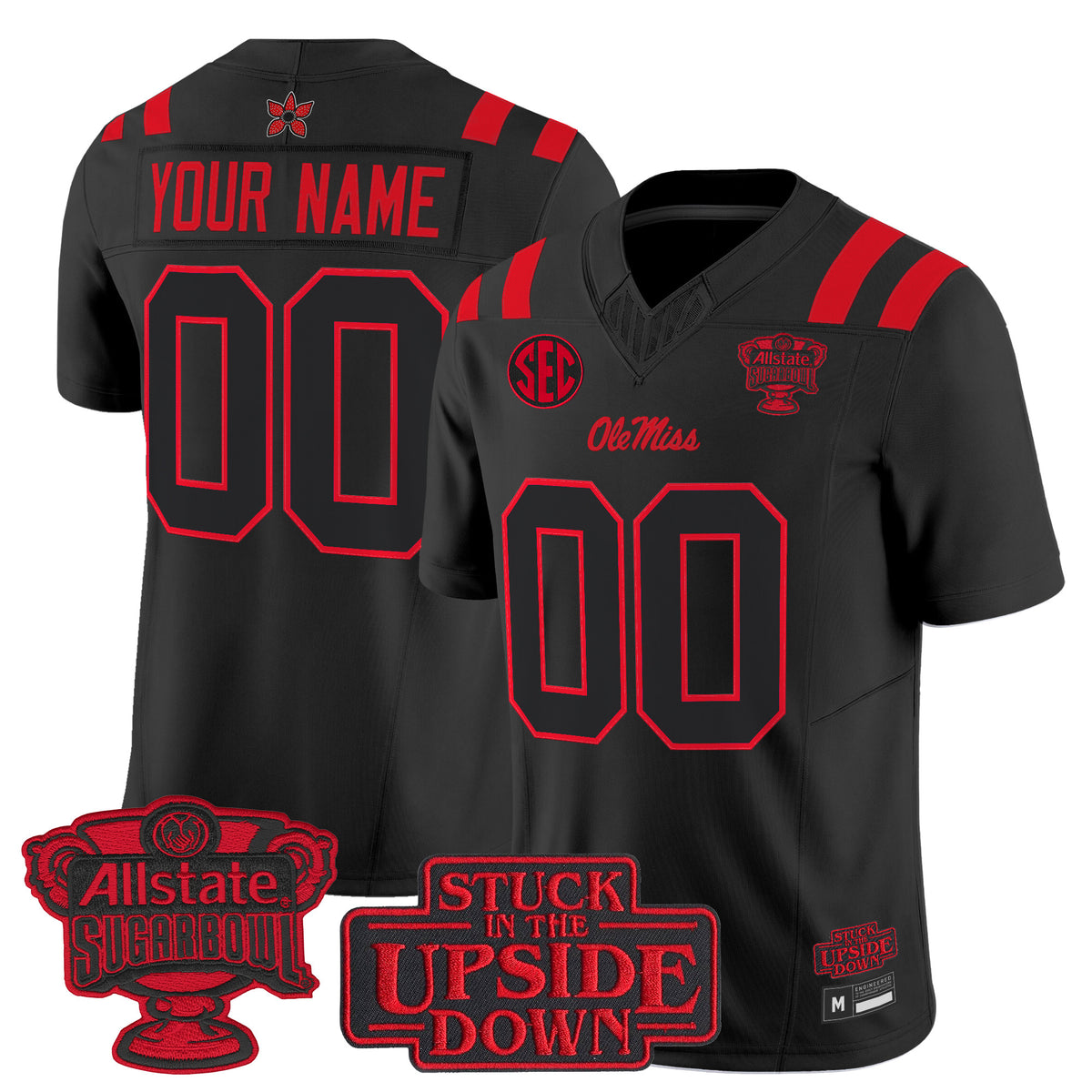 Ole Miss Rebels 'Stranger Things Edition' Vapor Limited Custom Jersey - 2026 Sugar Bowl Patch - All Stitched