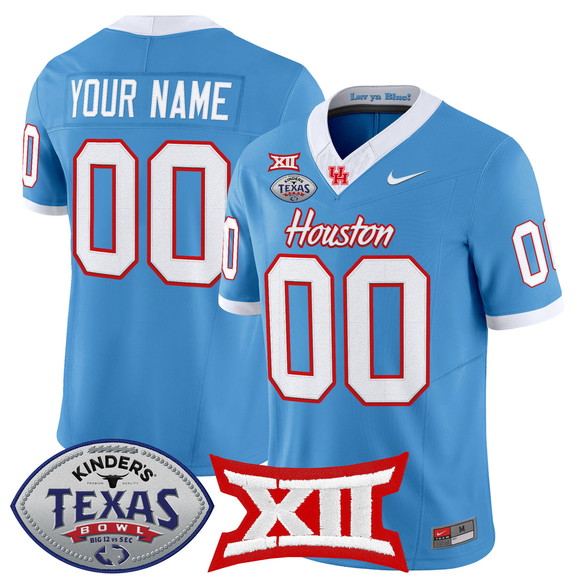Houston Cougars 2025 Texas Bowl Vapor Limited Custom Jersey - All Stitched
