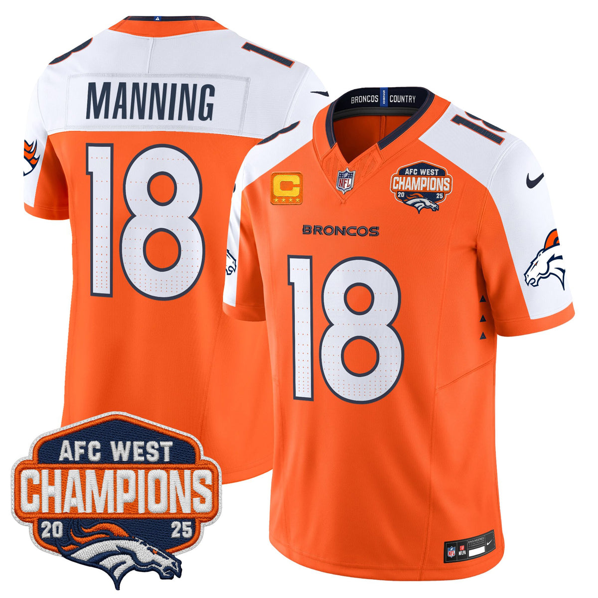 Men's Denver Broncos 2025 AFC West Division Champions Vapor Limited Jersey - All Stitched