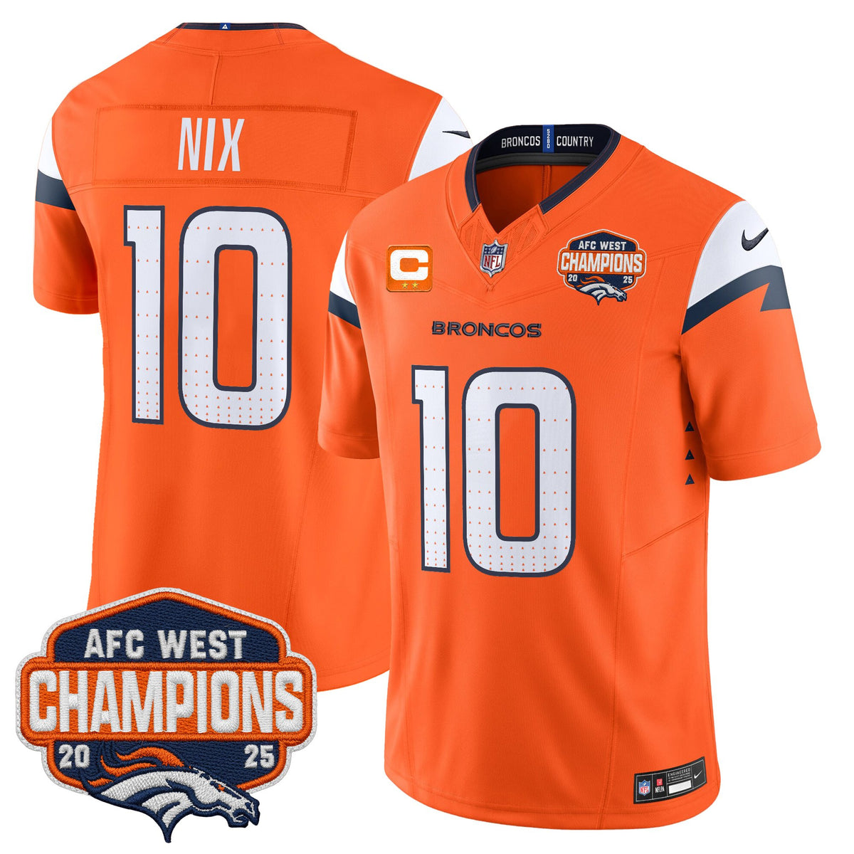 Men's Denver Broncos 2025 AFC West Division Champions Vapor Limited Jersey - All Stitched