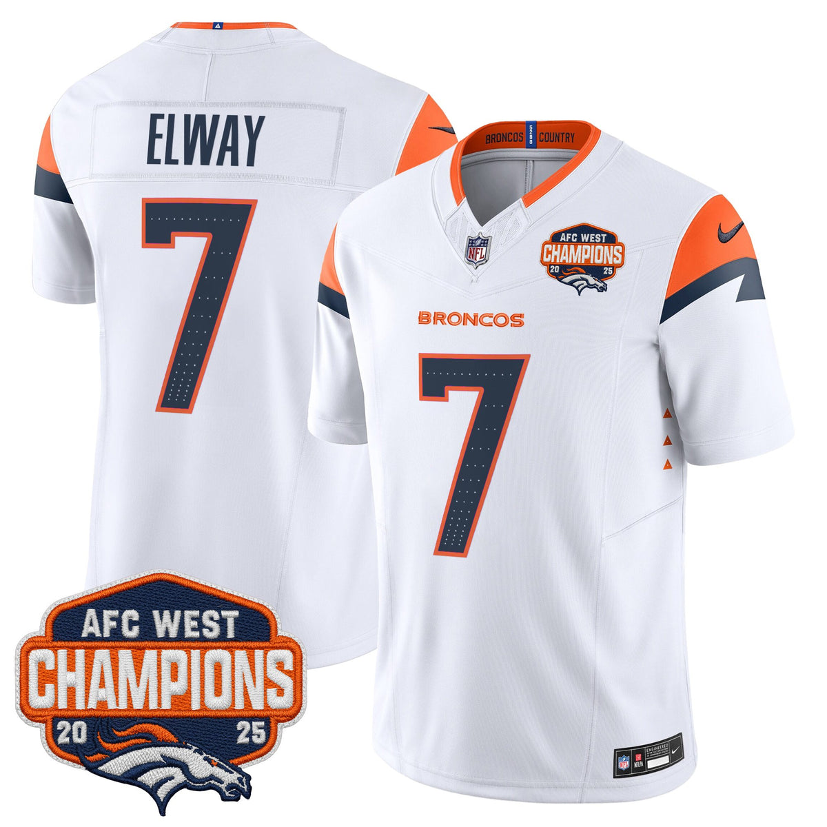 Men's Denver Broncos 2025 AFC West Division Champions Vapor Limited Jersey - All Stitched