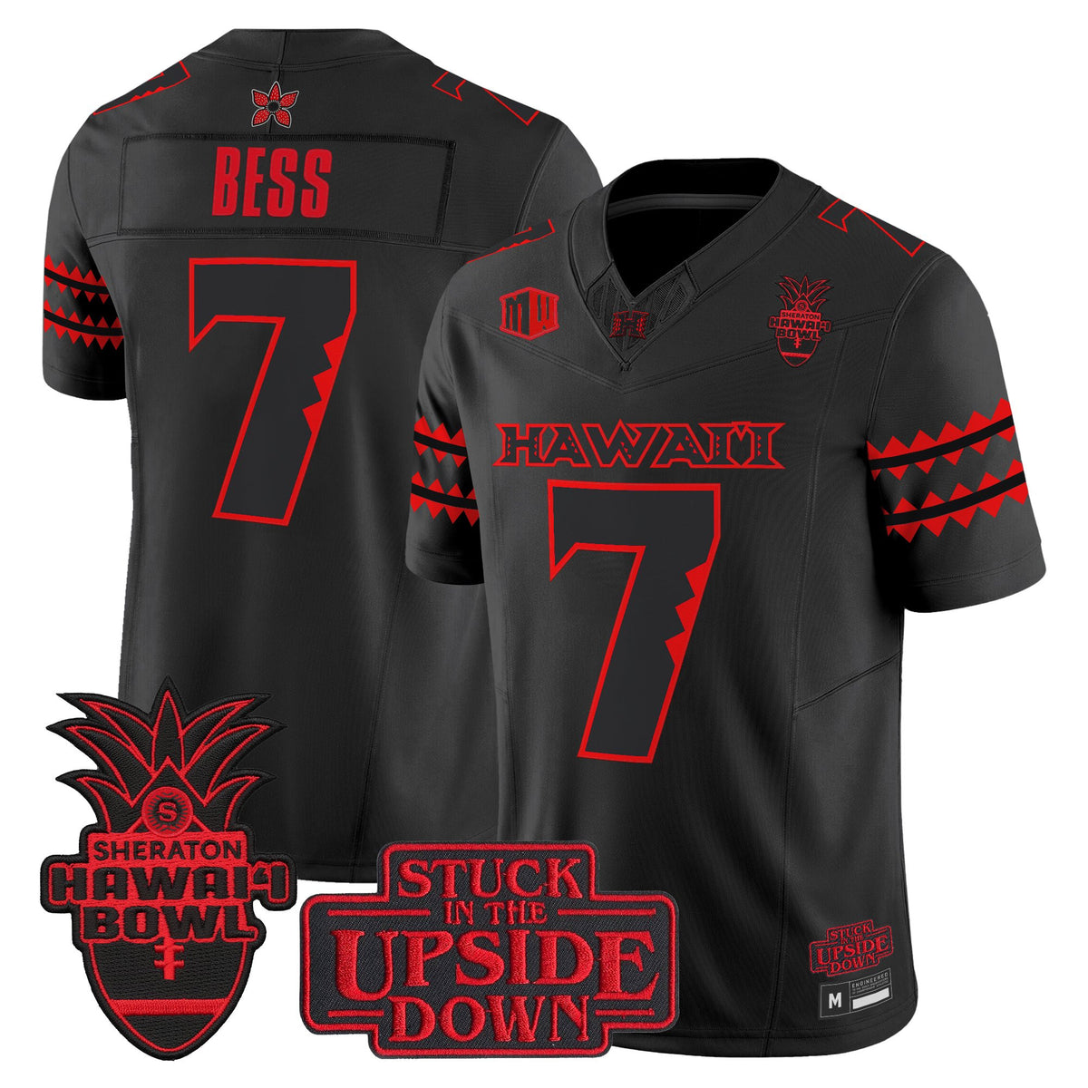 Hawai'i Rainbow Warriors 'Stranger Things Edition' Vapor Limited Jersey - 2025 Hawai'i Bowl Patch - All Stitched