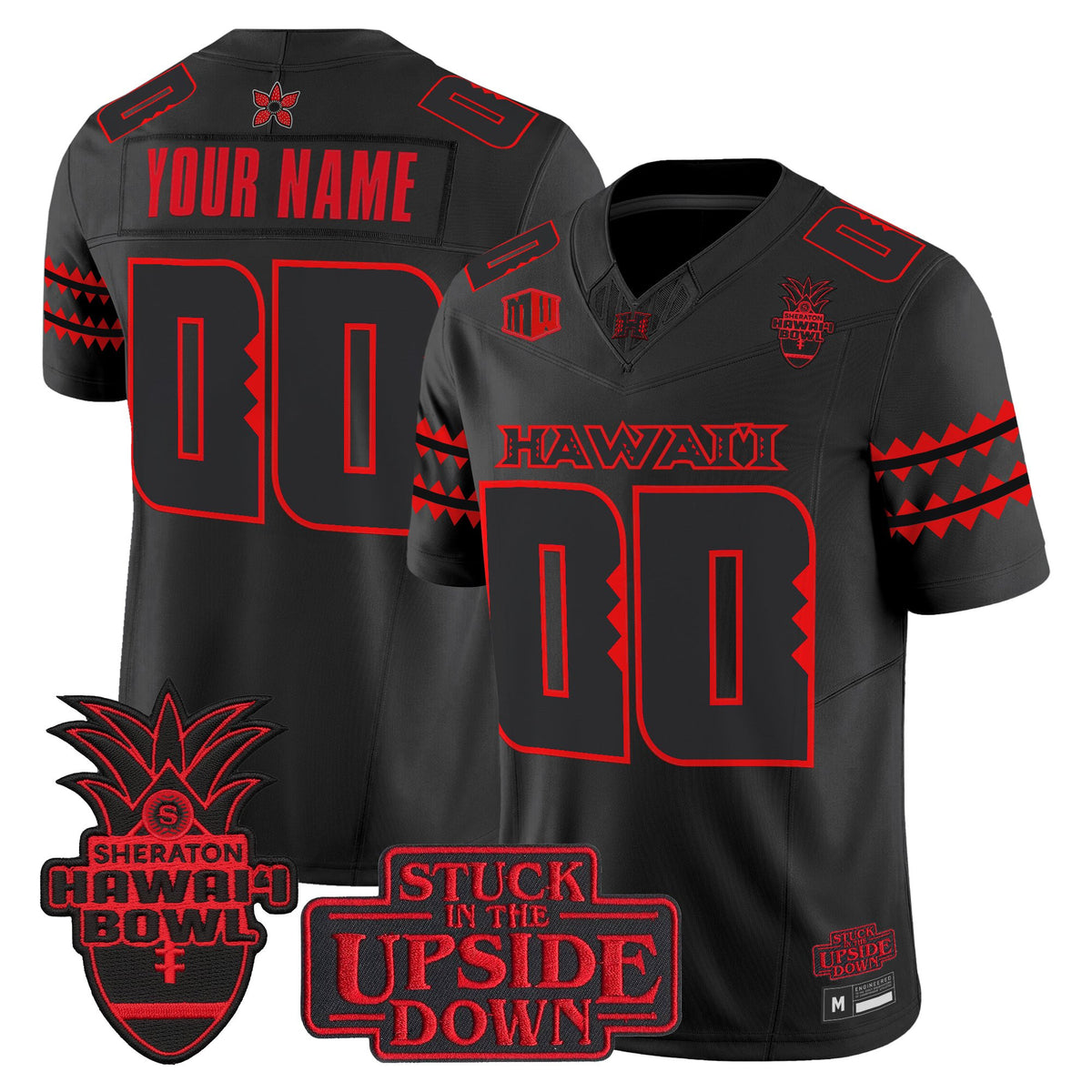 Hawai'i Rainbow Warriors 'Stranger Things Edition' Vapor Limited Custom Jersey - 2025 Hawai'i Bowl Patch - All Stitched