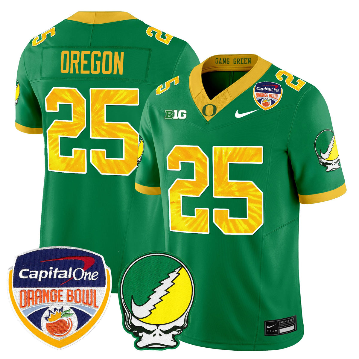 Men's Oregon Ducks "Grateful Ducks" Vapor Limited Jersey - 2025/26 Orange Bowl Patch - All Stitched