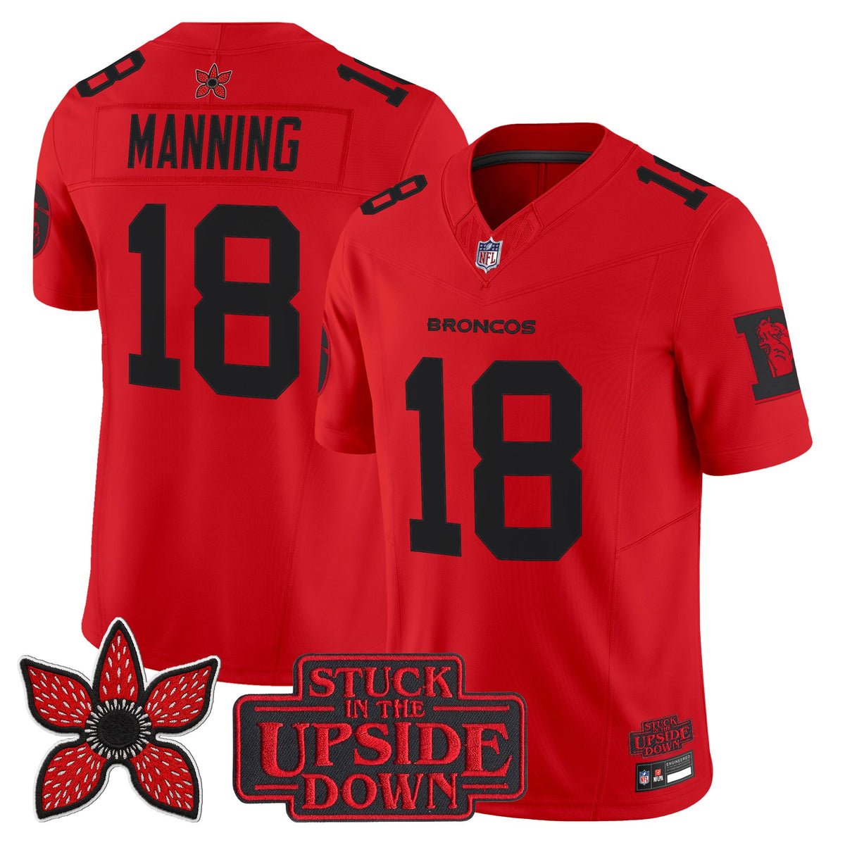 Men's Denver Broncos 'Stranger Things Edition' Throwback Vapor Limited Jersey - All Stitched