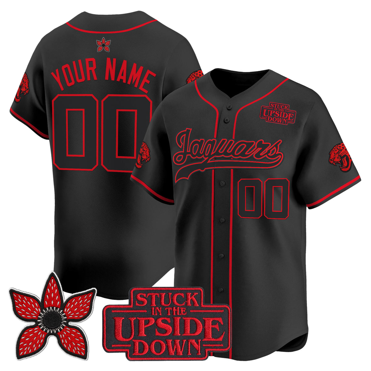 Jacksonville Jaguars 'Stranger Things Edition' Vapor Baseball Custom Jersey - All Stitched
