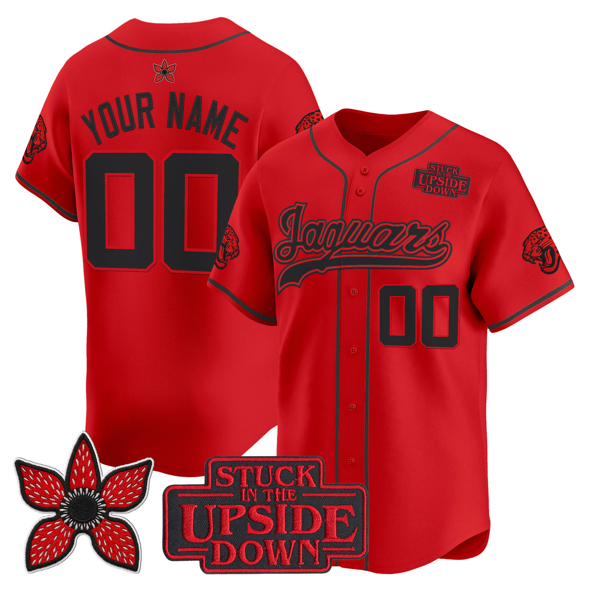 Jacksonville Jaguars 'Stranger Things Edition' Vapor Baseball Custom Jersey - All Stitched
