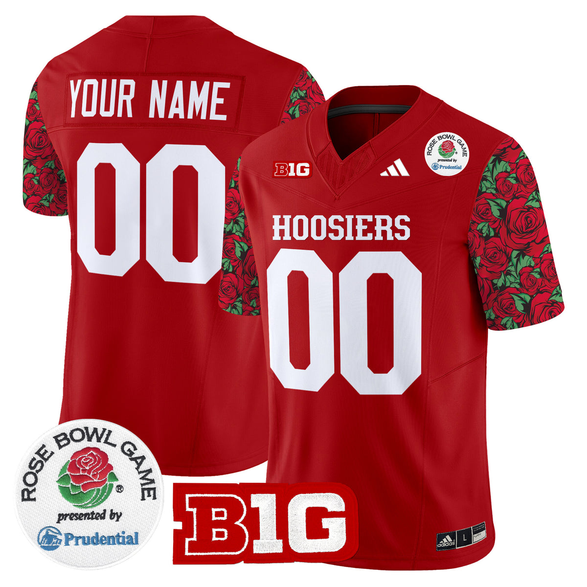 Indiana Hoosiers 2025 Rose Bowl Pattern Vapor Limited Custom Jersey - Stitched