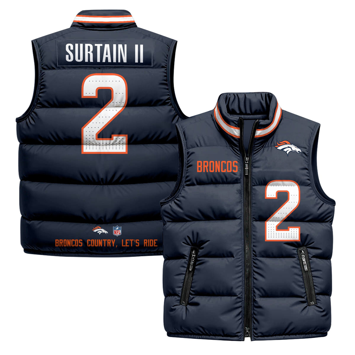Denver Broncos 2025 Puffer Vest