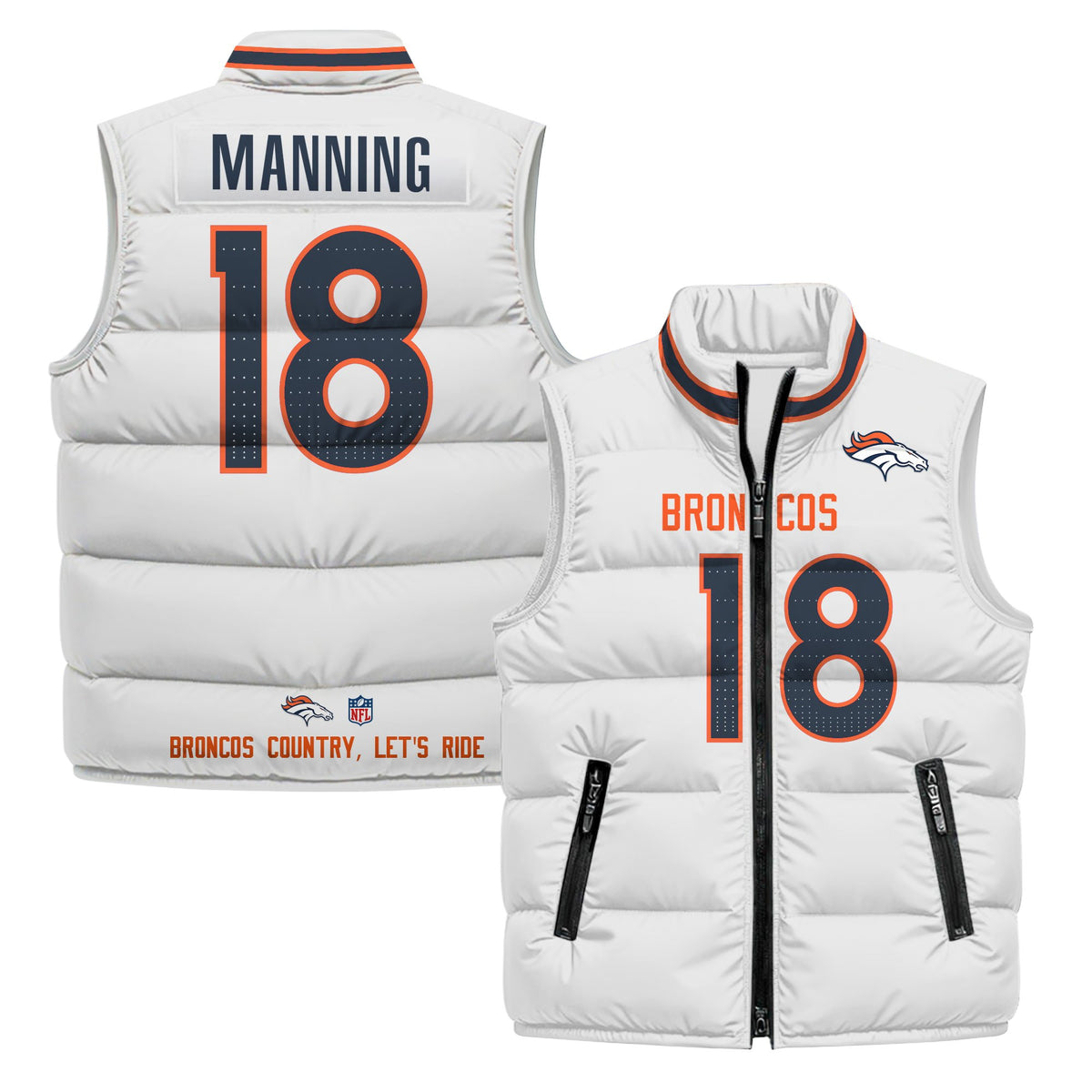 Denver Broncos 2025 Puffer Vest
