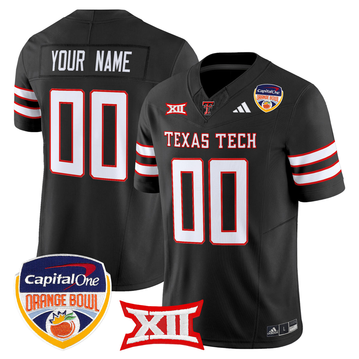 Texas Tech Red Raiders 2025 Orange Bowl Vapor Limited Custom Jersey V2 - All Stitched