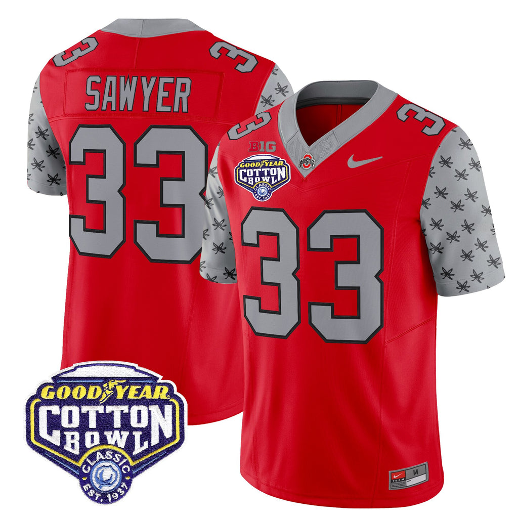 Men's Ohio State Buckeyes 2025 Cotton Bowl Patch Vapor Limited Jersey - All Stitched