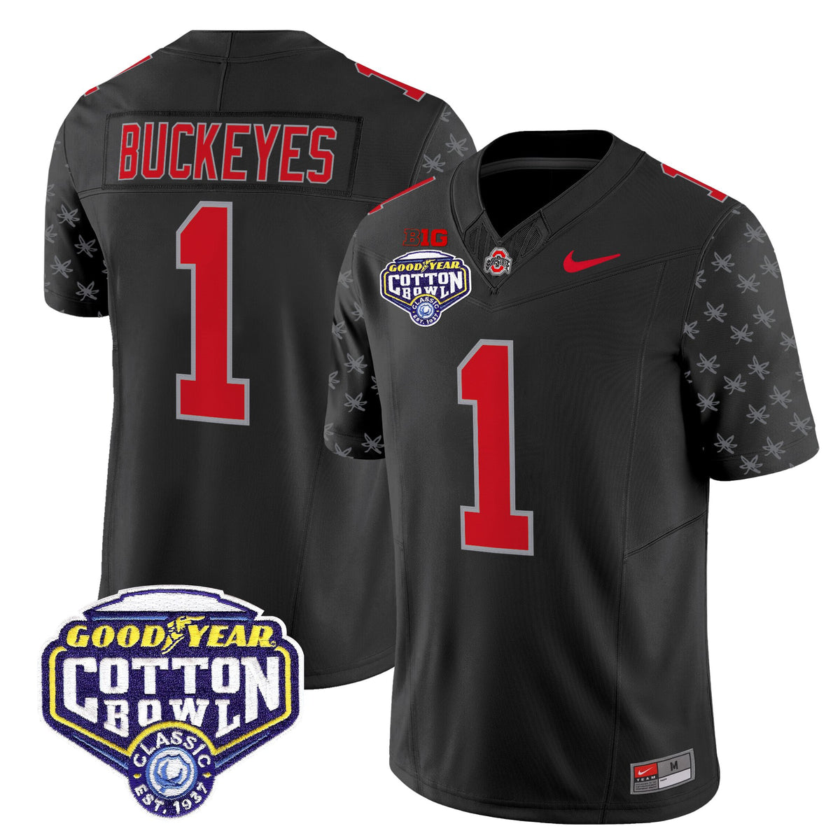 Men's Ohio State Buckeyes 2025 Cotton Bowl Patch Vapor Limited Jersey - All Stitched
