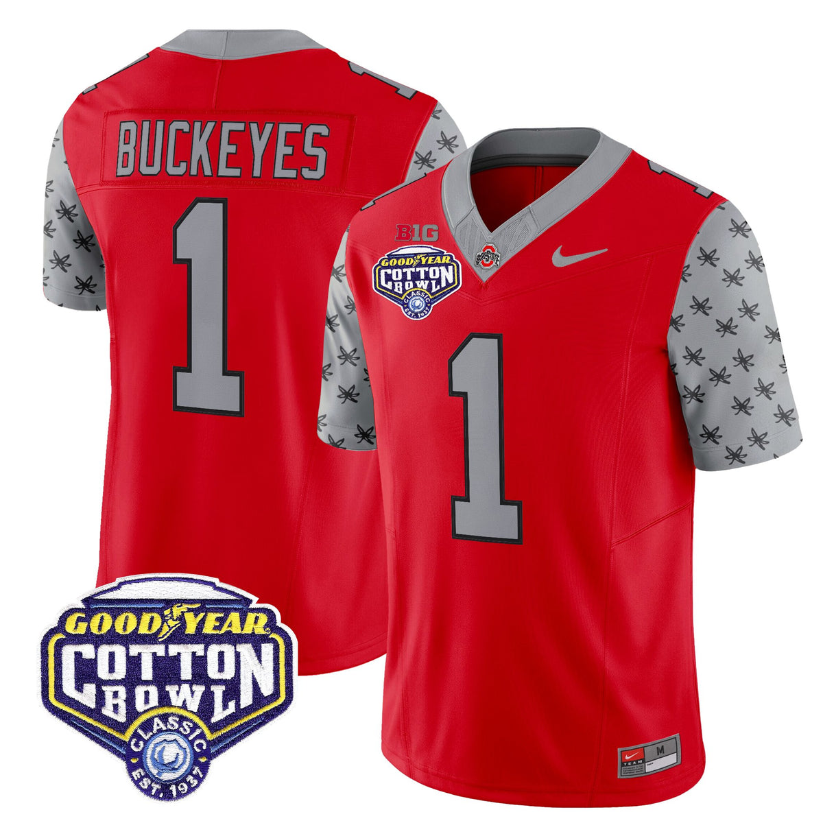 Men's Ohio State Buckeyes 2025 Cotton Bowl Patch Vapor Limited Jersey - All Stitched