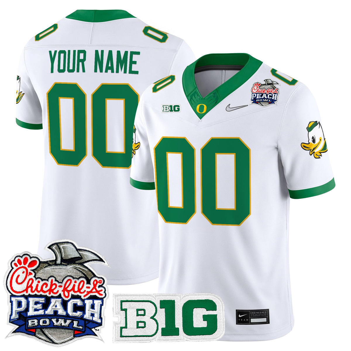 Oregon Ducks 2026 Peach Bowl Vapor Limited Custom Jersey - All Stitched