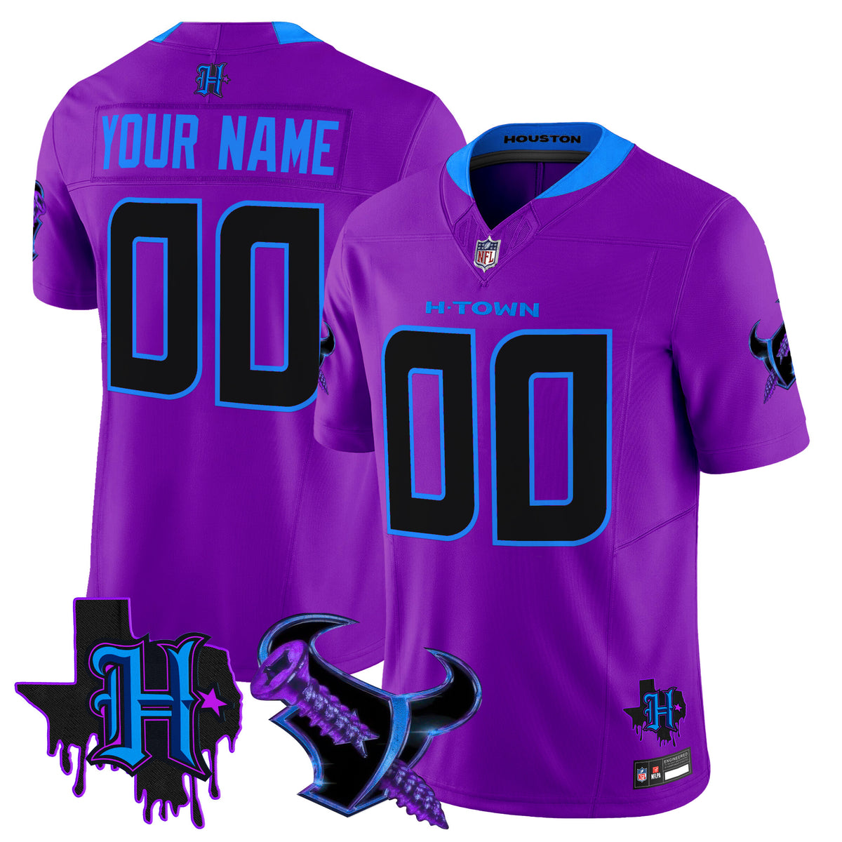 Houston Texans DJ Screw Vapor Limited Custom Jersey - All Stitched