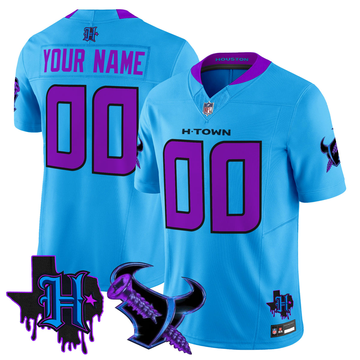 Houston Texans DJ Screw Vapor Limited Custom Jersey - All Stitched
