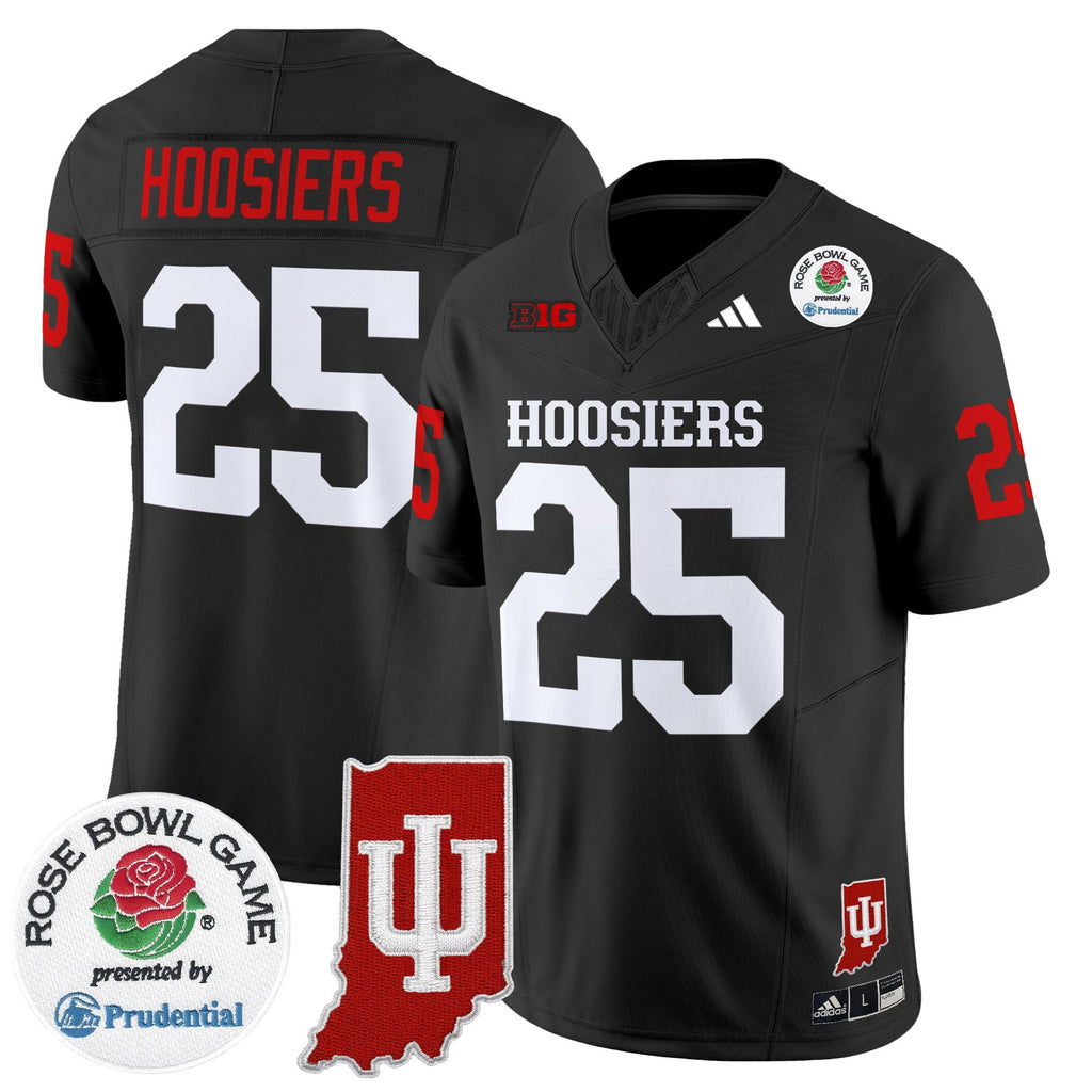 Men's Indiana Hoosiers 2025 Rose Bowl & Indiana State Patch Vapor Limited Jersey - All Stitched