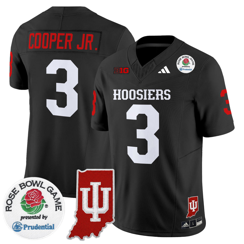 Men's Indiana Hoosiers 2025 Rose Bowl & Indiana State Patch Vapor Limited Jersey - All Stitched
