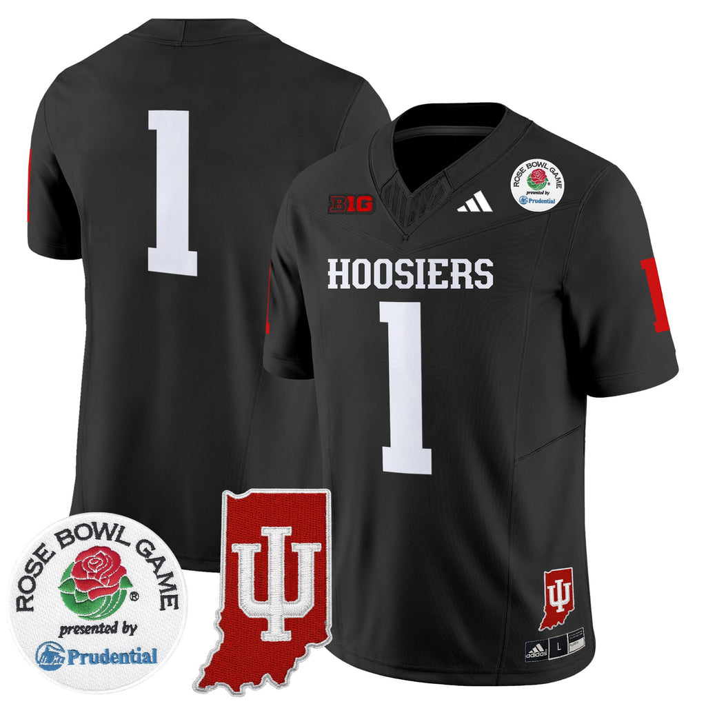 Men's Indiana Hoosiers 2025 Rose Bowl & Indiana State Patch Vapor Limited Jersey - All Stitched