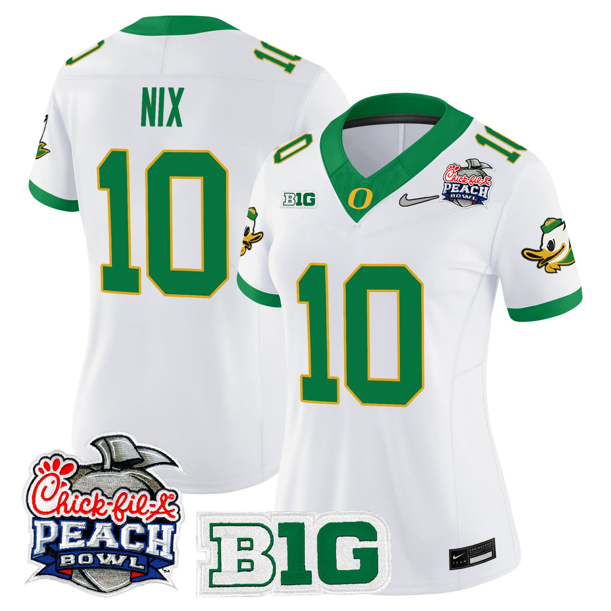 Women's Oregon Ducks 2026 Peach Bowl Vapor Limited Jersey - All Stitched