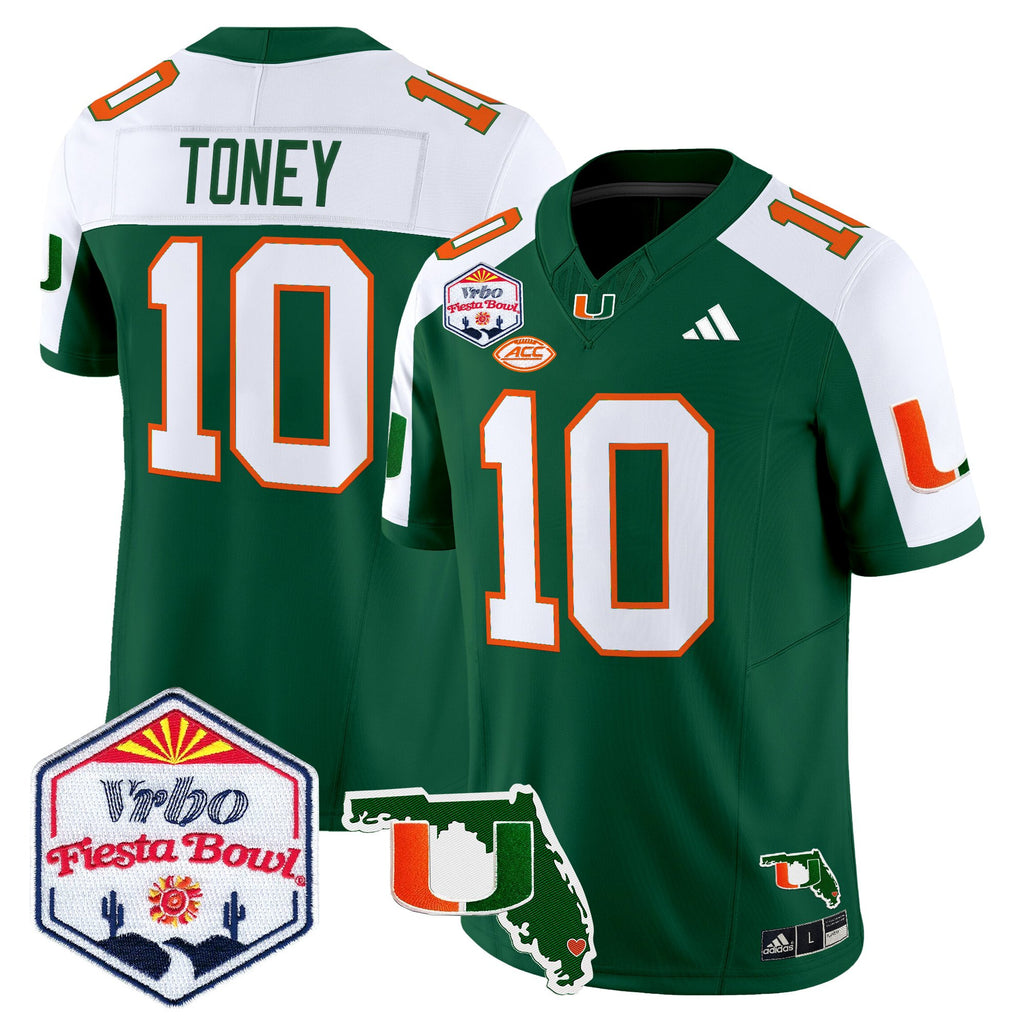 Men's Miami Hurricanes 2026 The Fiesta Bowl & Florida Patch Vapor Limited Jersey - All Stitched