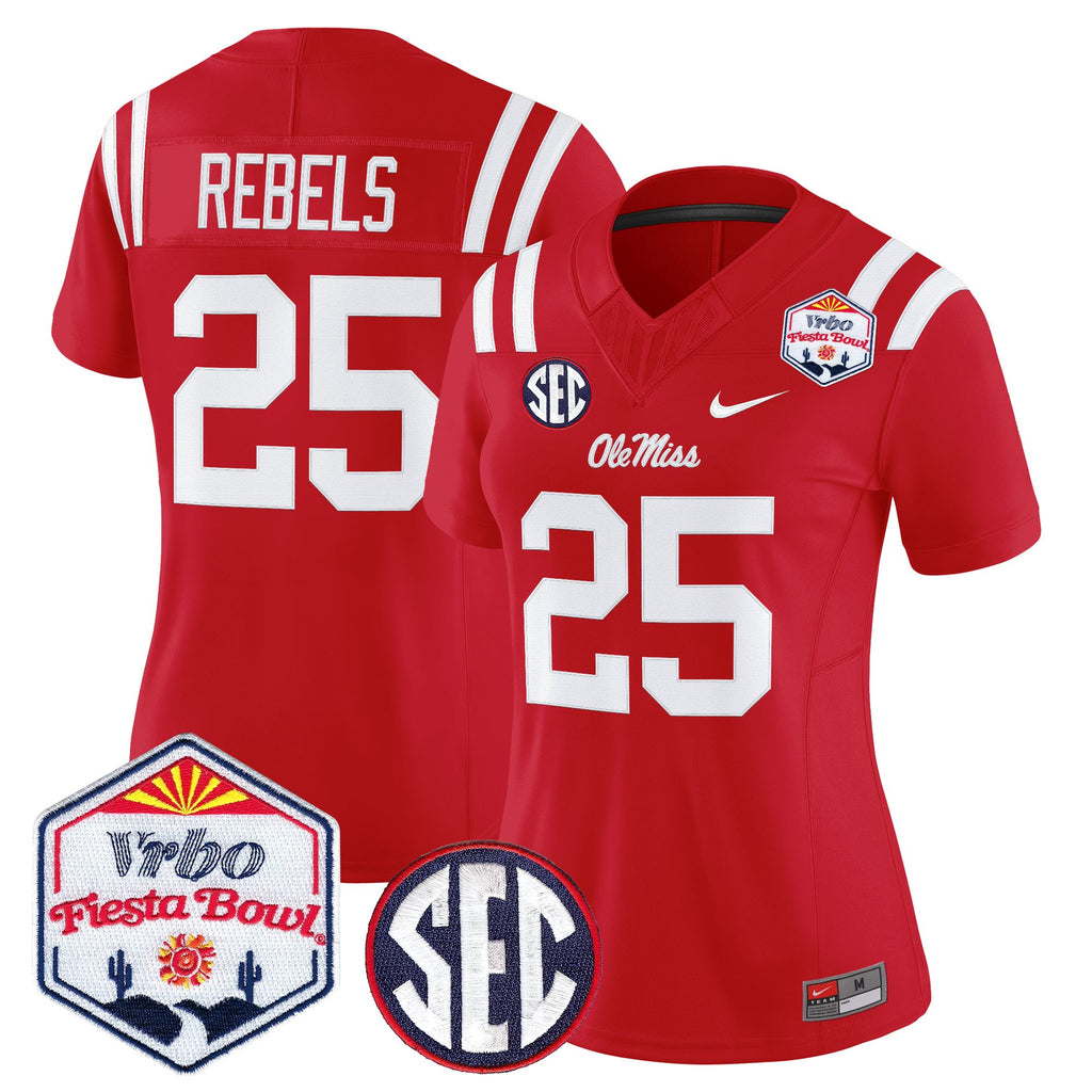 Women's Ole Miss Rebels 2026 The Fiesta Bowl Vapor Limited Jersey - All Stitched
